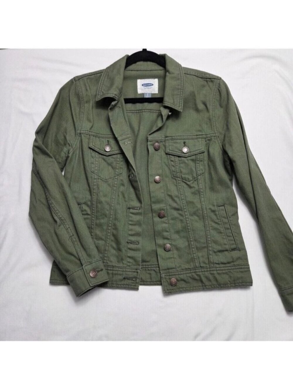 Old Navy Olive Green Cotton Trucker Utility Jacket Longsleeves Small